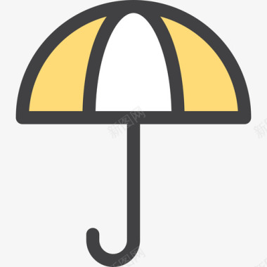 伞慈善2线性颜色图标图标