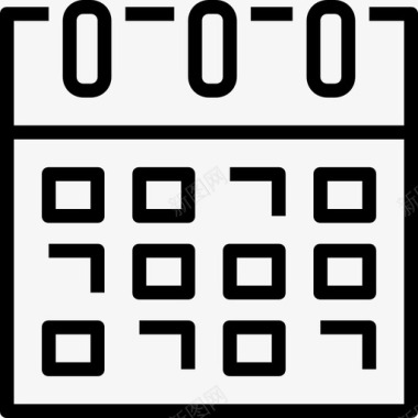日历教育图标元素线性图标