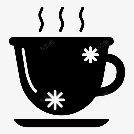杯子咖啡热的图标svg_新图网 https://ixintu.com 冬天 咖啡 季节 杯子 热的