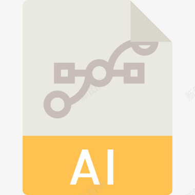 人工智能文件类型平面图标图标