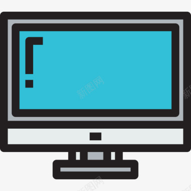 电脑家具和家用电器线性颜色图标图标