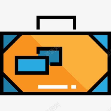 旅行箱夏季旅行线性颜色图标图标