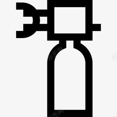 氧气罐潜水元件和设备线性图标图标