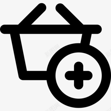 购物篮商业元素线性图标图标