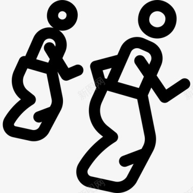 麻袋赛跑娱乐设施直线型图标图标