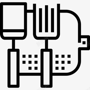 烹饪烹饪和厨房设备线性图标图标