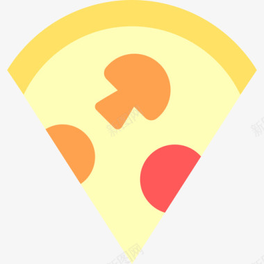 披萨食品和餐厅元素扁平图标图标