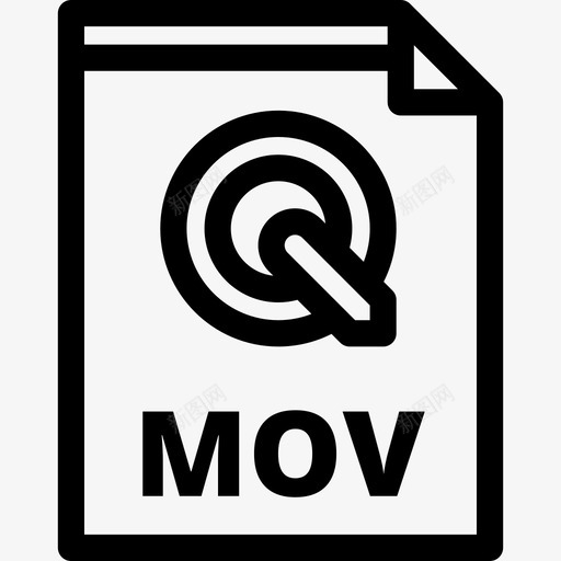 Mov文件类型3线性图标svg_新图网 https://ixintu.com Mov 文件类型3 线性