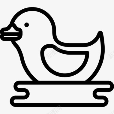 鸭自然线包图标图标