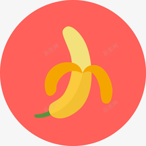 香蕉食物夏季水果图标svg_新图网 https://ixintu.com 夏季水果 食物 香蕉