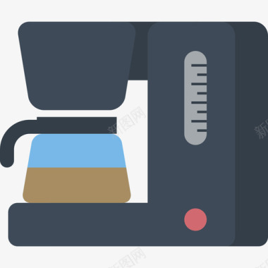 咖啡机文具和办公室图标集扁平图标