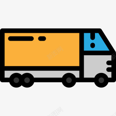 卡车运输车辆线型颜色图标图标