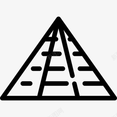 金字塔冒险和旅行直线型图标图标