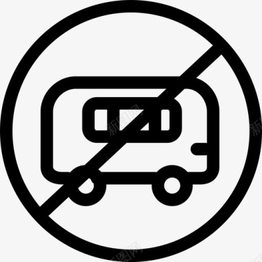 公共汽车设置交通标志线形图标图标