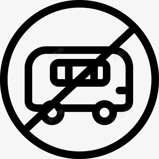 公共汽车设置交通标志线形图标svg_新图网 https://ixintu.com 公共汽车 线形 设置交通标志