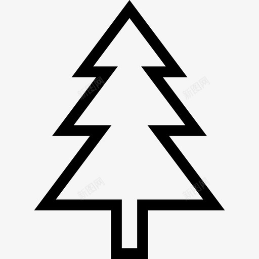 圣诞树圣诞元素线形图标svg_新图网 https://ixintu.com 圣诞元素 圣诞树 线形