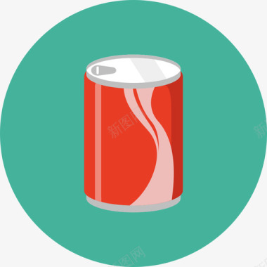 可乐食品饮料扁圆形图标图标