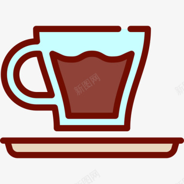 浓缩咖啡咖啡店3线性颜色图标图标