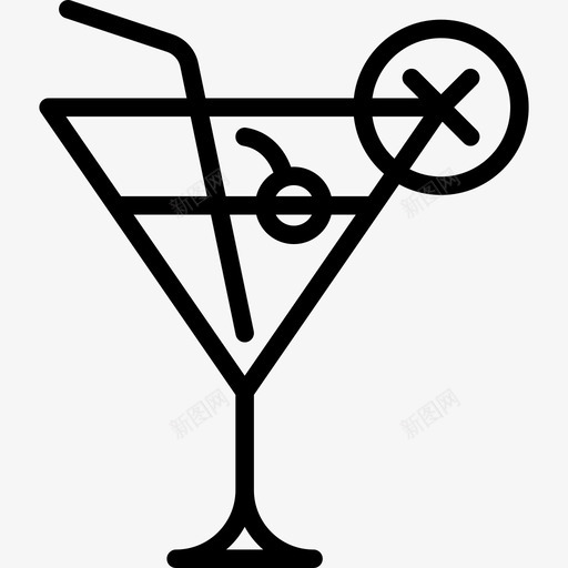 鸡尾酒餐厅元素2直线型图标svg_新图网 https://ixintu.com 直线型 餐厅元素2 鸡尾酒