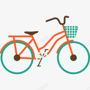 自行车交通工具夏季系列图标图标