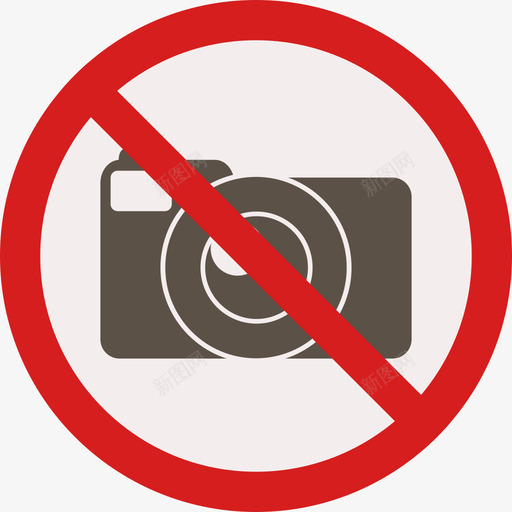 禁止拍照警告标志圆形平面图标svg_新图网 https://ixintu.com 圆形平面 禁止拍照 警告标志
