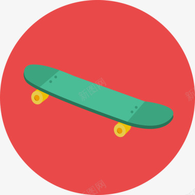 滑板玩具2圆形平面图标图标