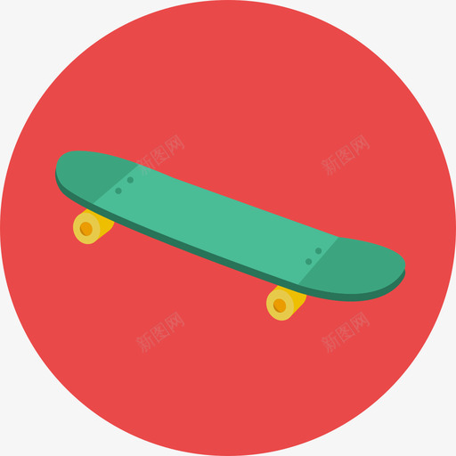 滑板玩具2圆形平面图标svg_新图网 https://ixintu.com 圆形平面 滑板 玩具2