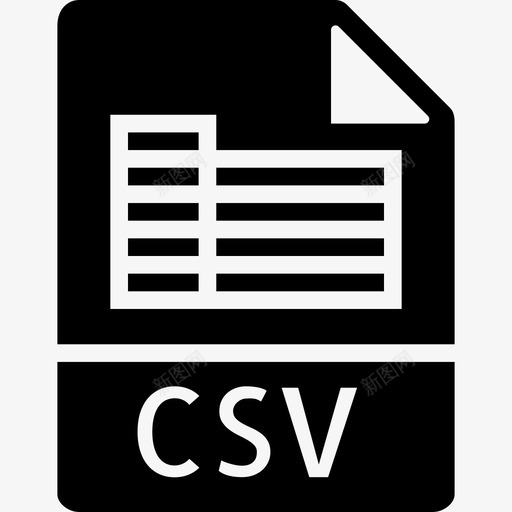 Csv文件类型集填充图标svg_新图网 https://ixintu.com Csv 填充 文件类型集