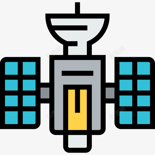 卫星科学3线性颜色图标svg_新图网 https://ixintu.com 卫星 科学3 线性颜色