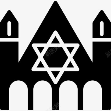 犹太教堂宗教收藏填充图标图标
