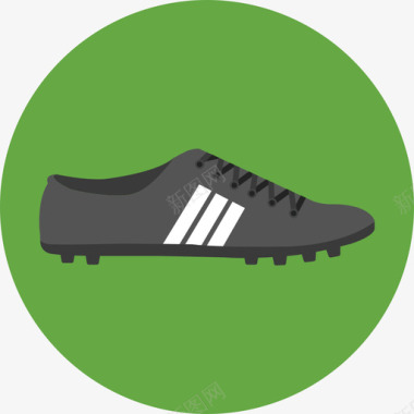 足球靴足球2圆形扁平图标图标