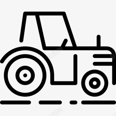 拖拉机乡村直线图标图标