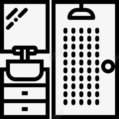 淋浴家用直列式图标图标