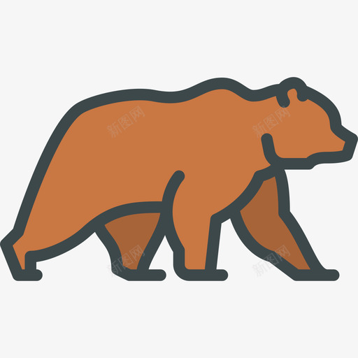 熊森林动物3线性颜色图标svg_新图网 https://ixintu.com 森林动物3 熊 线性颜色