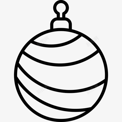 圣诞饰品圣诞球直线型图标svg_新图网 https://ixintu.com 圣诞球 圣诞饰品 直线型