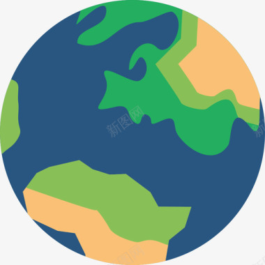 地球太空3平坦图标图标