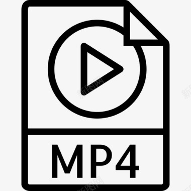 Mp4文件类型集合线性图标图标