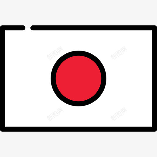 日本国旗收藏长方形图标svg_新图网 https://ixintu.com 国旗收藏 日本 长方形