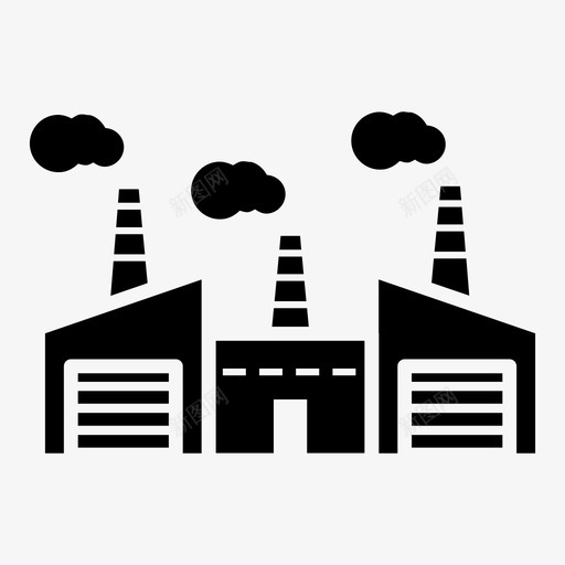 工厂公司工业图标svg_新图网 https://ixintu.com 公司 工业 工厂 污染