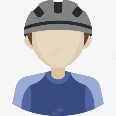 骑自行车的运动的化身扁平的图标图标
