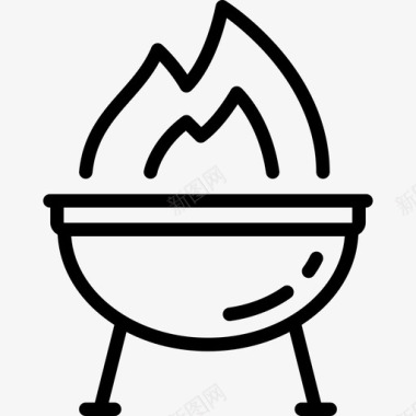 烧烤餐厅元素2线性图标图标