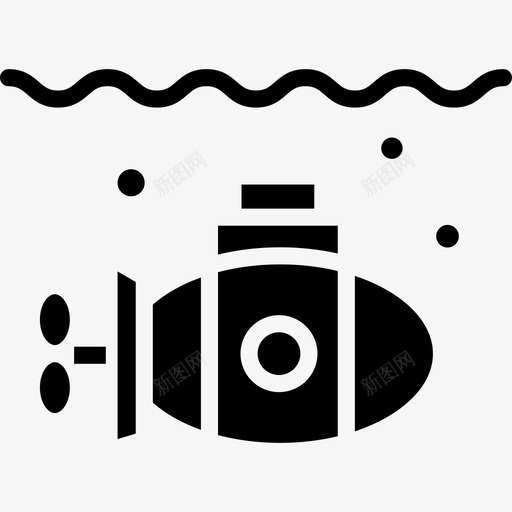 潜艇运输海洋生物填充图标svg_新图网 https://ixintu.com 海洋生物填充 潜艇 运输
