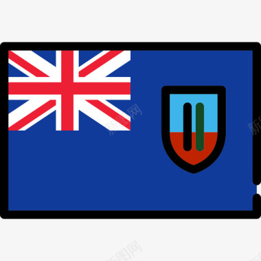 蒙特塞拉特旗帜系列矩形图标图标
