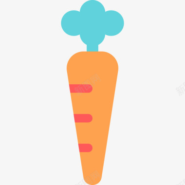 胡萝卜食品和餐厅元素扁平图标图标