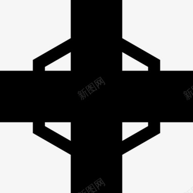 十字抽象字形填充图标图标