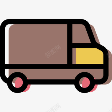 货车彩色旅游和运输资产图标图标