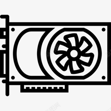 视频卡技术收集线性图标图标