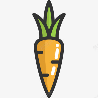 胡萝卜食物线颜色线颜色图标图标