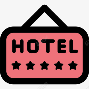 酒店休闲汇编线条色彩图标图标