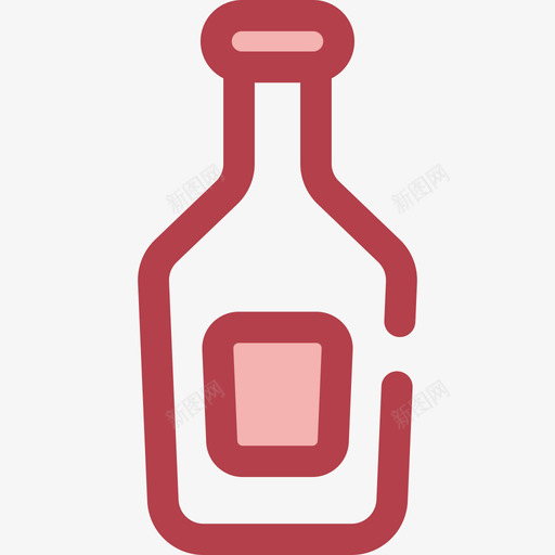 瓶子生日派对5红色图标svg_新图网 https://ixintu.com 瓶子 生日派对5 红色